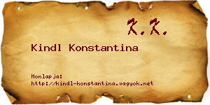 Kindl Konstantina névjegykártya
